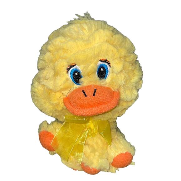 Walmart Plush Duck Ribbon Bow Nursery Shower Stitched Eyes Stuffed Animal 8" - Picture 9 of 9